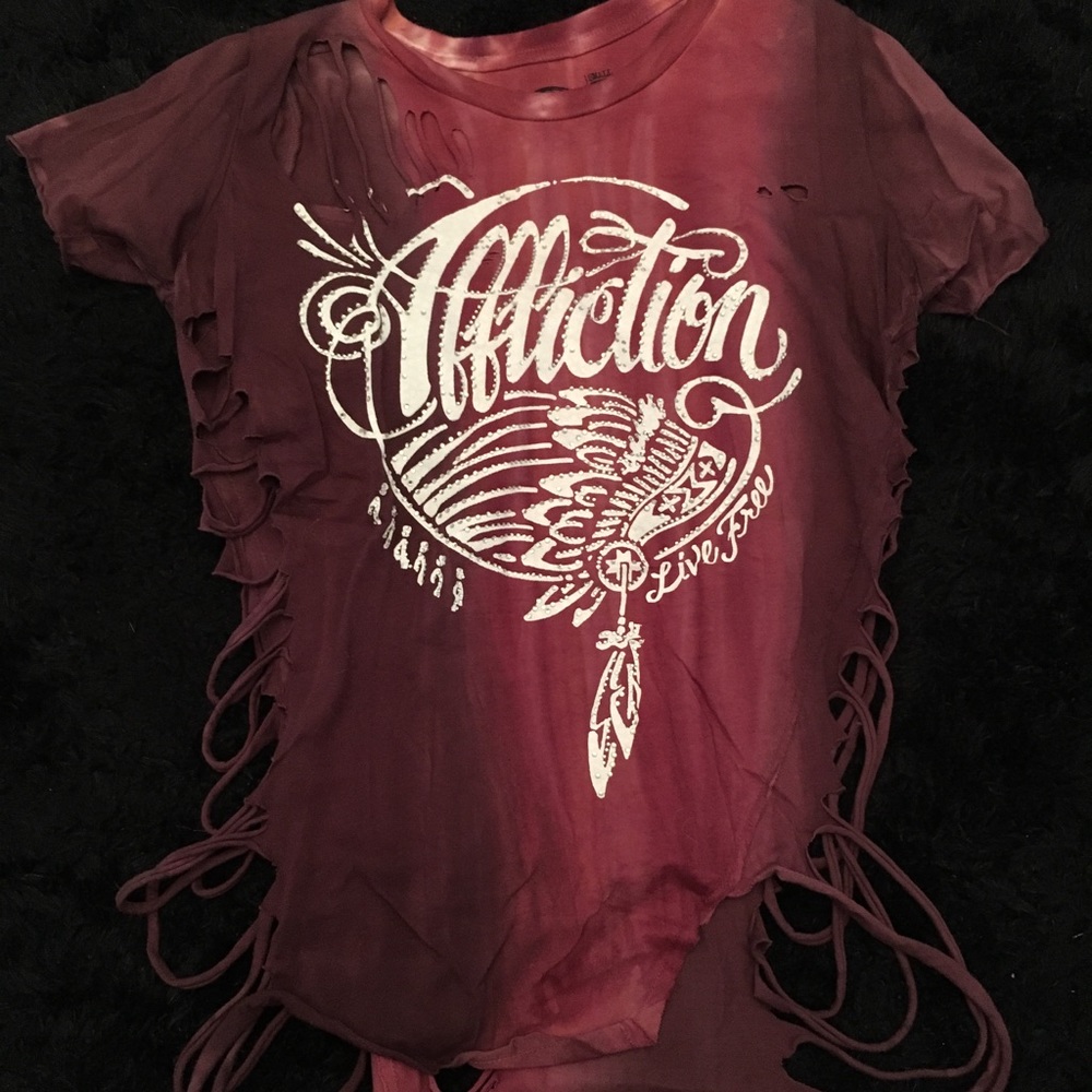 Affliction Ripped Bling Shirt